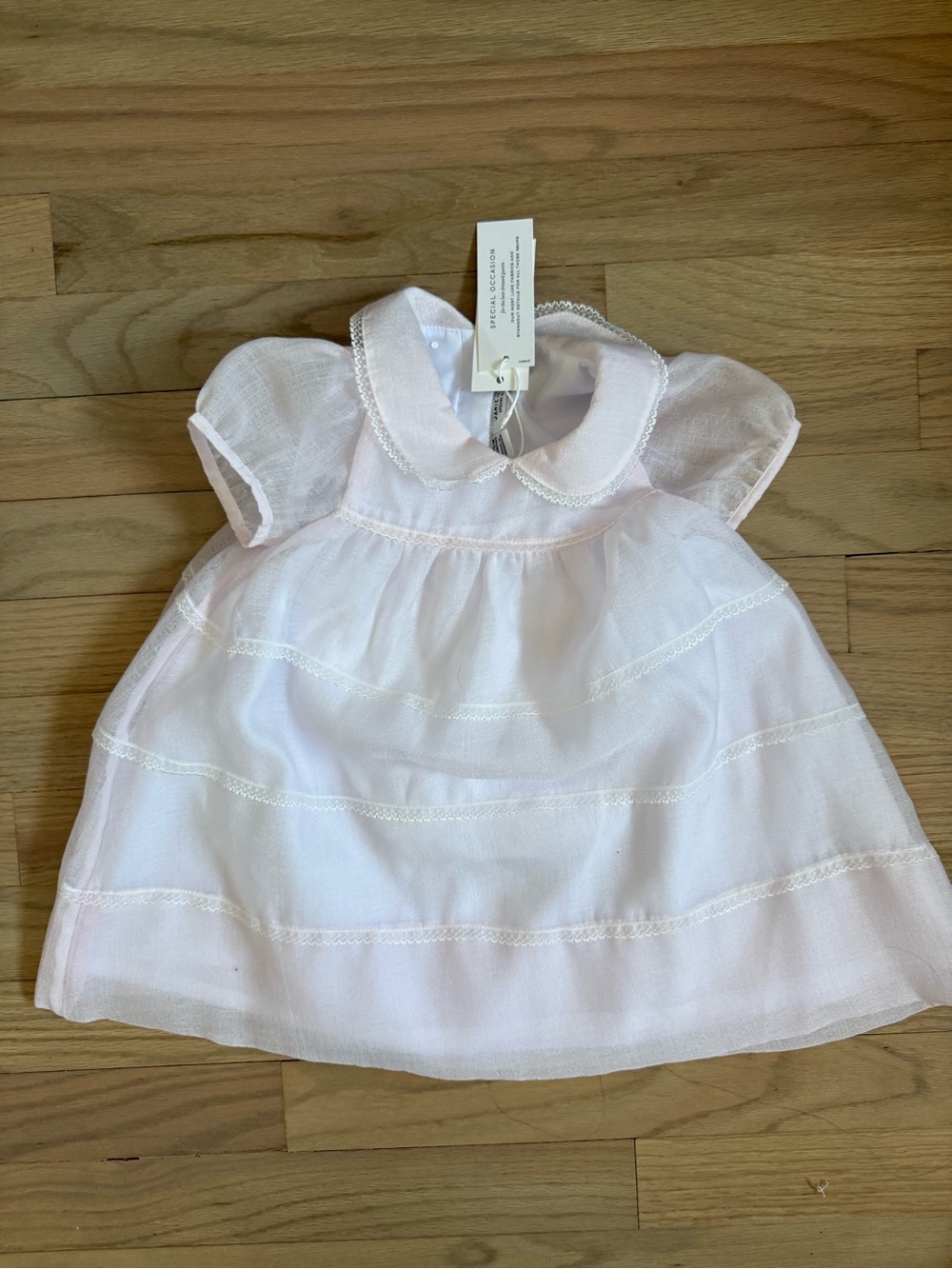 Pale pink Baby Dress with Peter Pan Collar